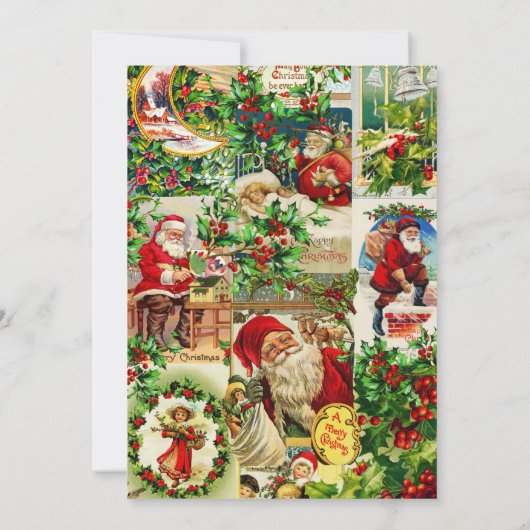 フェスティバルヴィンテージビクトリアンクリスマスパーティースクロール 招待状 (裏面)