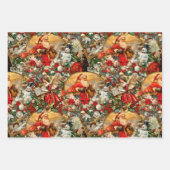 フェスティバルヴィンテージビクトリアンクリスマス ラッピングペーパーシート (正面3)