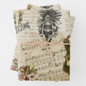 フェスティバルヴィンテージビクトリアンクリスマス ラッピングペーパーシート (インサイチュ)