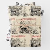 フェスティバルヴィンテージビクトリアンクリスマスwith Santa ラッピングペーパーシート (インサイチュ)