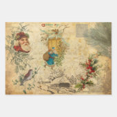 フェスティバルヴィンテージフローラエフェメラコラージュ ラッピングペーパーシート (正面2)