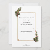 フェスティバルヴィンテージベル、リボン、ホリー シーズンカード (裏面)