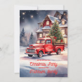 フェスティバルヴィンテージホリデーシーンクリスマスパーティー 招待状 (正面)