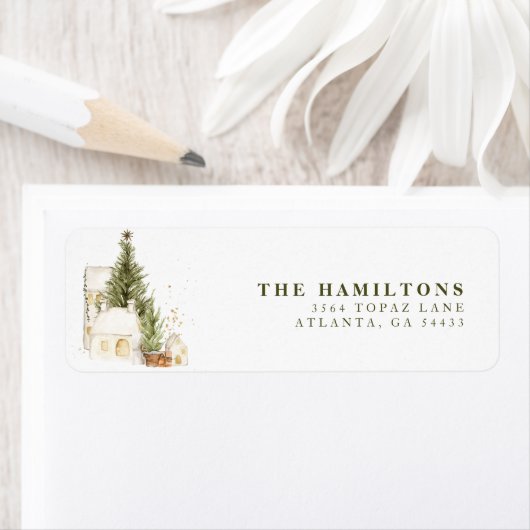 フェスティバルヴィンテージボホファミリークリスマスウォーター色 ラベル (インサイチュ)