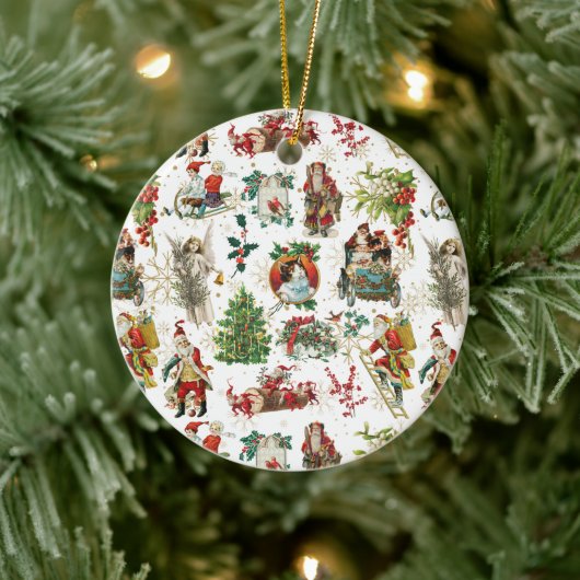 フェスティバルヴィンテージレトロクリスマス セラミックオーナメント (ツリー)