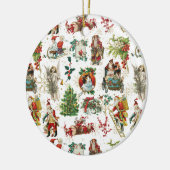 フェスティバルヴィンテージレトロクリスマス セラミックオーナメント (左)