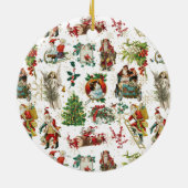 フェスティバルヴィンテージレトロクリスマス セラミックオーナメント (裏面)