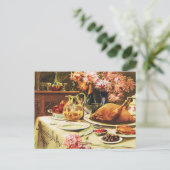 フェスティバルヴィンテージ伝統的感謝祭ディナー ポストカード (スタンド正面)