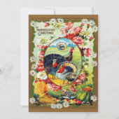 フェスティバルヴィンテージ伝統的感謝祭ディナー 招待状 (正面)