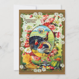 フェスティバルヴィンテージ伝統的感謝祭ディナー 招待状