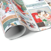 フェスティバルヴィンテージ冬おもしろいクリスマスカードコラージュ ラッピングペーパー (ロールコーナー)