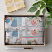 フェスティバルヴィンテージ冬おもしろいクリスマスカードコラージュ 薄葉紙 (ギフト)