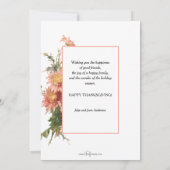 フェスティバルヴィンテージ感謝祭ターキーディナー シーズンカード (裏面)