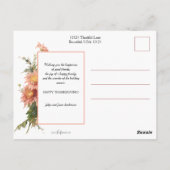 フェスティバルヴィンテージ感謝祭ターキーディナー ポストカード (裏面)