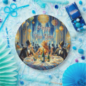 フェスティバルヴィンテージ新年のイブ紙プレート ペーパープレート (パーティー)