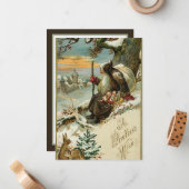 フェスティバルヴィンテージ新年 ノートカード (正面/裏面インサイチュ)