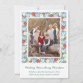 フェスティバルヴィンテージ植物体フレームメリークリスマス シーズンカード (正面)