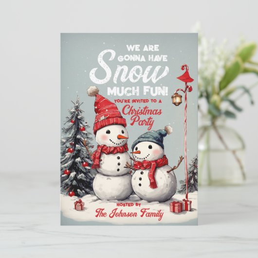 フェスティバルヴィンテージ雪だるまクリスマスパーティー 招待状 (スタンド正面)