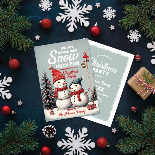 フェスティバルヴィンテージ雪だるまクリスマスパーティー 招待状