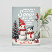 フェスティバルヴィンテージ雪だるまクリスマスファミリーフォト シーズンカード (スタンド正面)