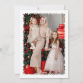 フェスティバルヴィンテージ雪だるまクリスマスファミリーフォト シーズンカード (裏面)