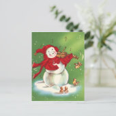 フェスティバルヴィンテージ雪だるまクリスマス シーズンポストカード (スタンド正面)