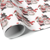 フェスティバルヴィンテージ雪だるまサンタタイル  ラッピングペーパー (ロールコーナー)