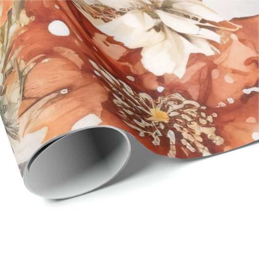 フェスティバルヴィンテージ雪だるま&クリスマス花模様 ラッピングペーパー (ロールコーナー)