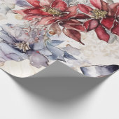 フェスティバルヴィンテージ雪だるま&クリスマス花模様 ラッピングペーパー (角)