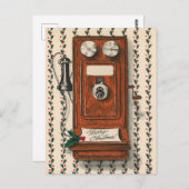 フェスティバルヴィンテージ電話クリスマス ポストカード (正面/裏面)
