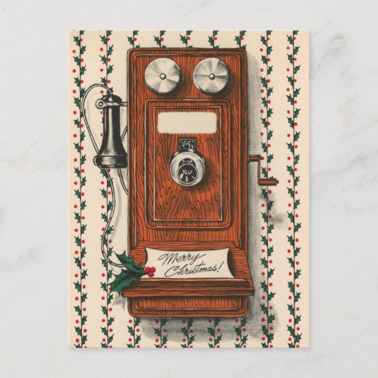 フェスティバルヴィンテージ電話クリスマス ポストカード (正面)