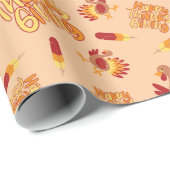 フェスティバル七面鳥ハッピーサンクスギビング秋シームレス ラッピングペーパー (ロールコーナー)