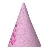 フェスティバル上のホットピンクハートの水玉模様 パーティーハット (右)