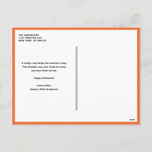 フェスティバル不気味カボチャハッピーハローウィン写真 シーズンポストカード (裏面)