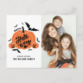 フェスティバル不気味カボチャハッピーハローウィン写真 シーズンポストカード (正面)