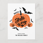 フェスティバル不気味カボチャハッピーハローウィン シーズンポストカード (正面)