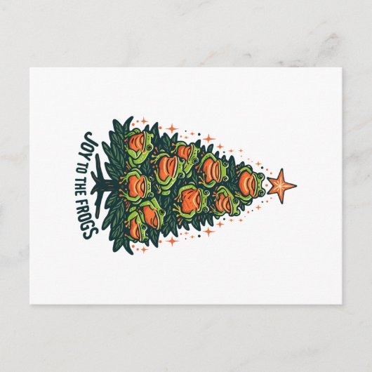 フェスティバル両生類:クリスマスツリーのカエル歌 ポストカード (正面)