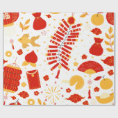 フェスティバル中国のの新年のパターン ラッピングペーパー (フラット)