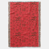 フェスティバル中国のキャラクター書道福恵み スローブランケット (正面縦)