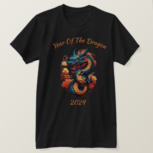 フェスティバル中国のニューイヤードラゴン Tシャツ (デザイン正面)