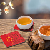 フェスティバル中国の赤新年贈り物如意 福恵み コースター