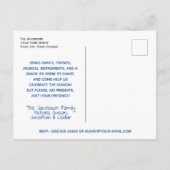 フェスティバル予測できなおもしろいオールインクルーシブホリデーパーティー インビテーションポストカード (裏面)