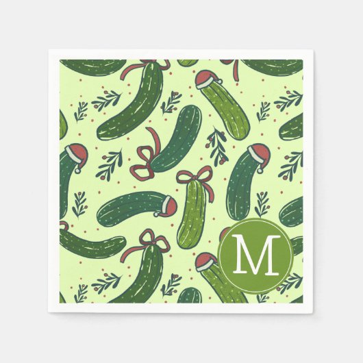 フェスティバル予測できなクリスマスピックズパターン スタンダードカクテルナプキン (正面)