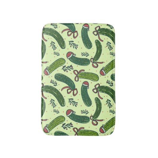 フェスティバル予測できなクリスマスピックズパターン バスマット (正面縦)