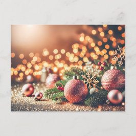 フェスティバル付きクリスマスの背景オーナメント ポストカード