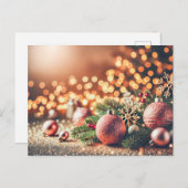 フェスティバル付きクリスマスの背景オーナメント ポストカード (正面/裏面)