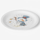 フェスティバル任意の目的ウィンター雪だるま ペーパープレート (アングル)