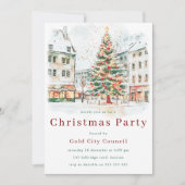 フェスティバル企業のオフィス会議クリスマスパーティー 招待状 (正面)