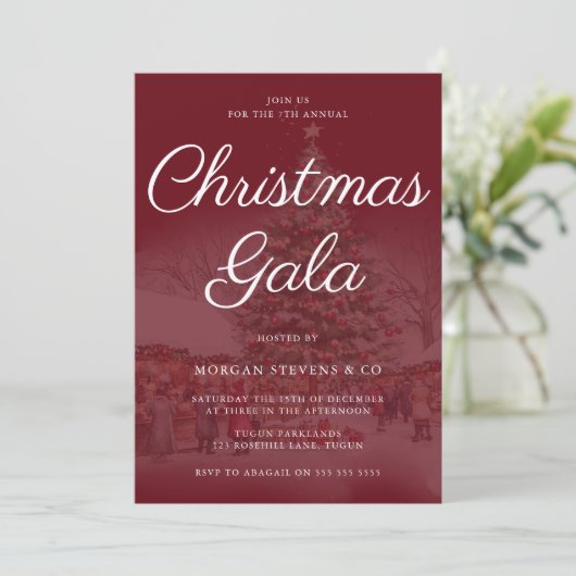 フェスティバル企業のクリスマスガラパーティーお祝い 招待状 (スタンド正面)