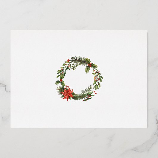 フェスティバル企業のクリスマスパーティーバラ金ゴールド 箔招待状 (裏面)